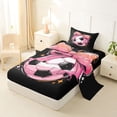 thumbnail image 2 of Erosebridal Pink Bowknot Twin Sheet Sets For Girls,Football Games Bedding For Kids 3pcs, 2 of 6