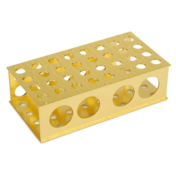 Aluminum Tube Rack Test Tube Rack Test Tube Holder Test Tube Stand Aluminum Test Tube Holder Golden Aluminum Test Tube Rack Holder Stand 8x12.3x18x30mm Hole Diameter For