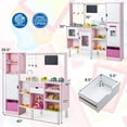thumbnail image 3 of Costway 2-in-1 Kids Kitchen & Market with Realistic Light & Sound 82 Accessories Included, 3 of 10