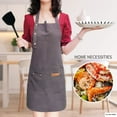thumbnail image 3 of ONEKISS Aprons with Pockets Canvas Cotton Waterproof Cooking Apron for Men & Women, Adjustable Straps, One Size Fits Most, 3 of 7