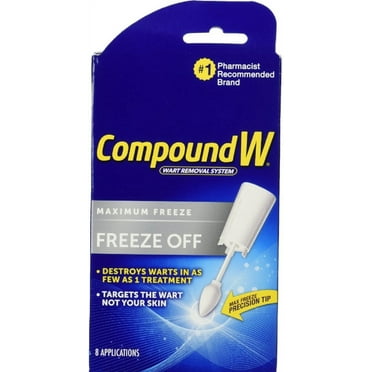 Compound W Freeze Off Wart Remover, Common and Plantar Warts Removal, 8 Applications (Pack of 2)