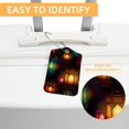 thumbnail image 3 of Retro Lantern Square PU Leather Luggage Tags - 2 Pack with Privacy Cover and Stainless Steel Ring - Suitable for Travel, Backpack, Handbag - Suitcase Tags, Travel Tag, 3 of 7