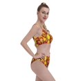thumbnail image 2 of Kdxio Autumn Mosaic Maple Leaves for Womens High Waisted Bikini Top Sports Style Two Piece Bathing Suits, 2 of 5