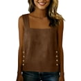 thumbnail image 4 of Qulqfy Solid Women's Blouses Cotton Linen Casual Boat Neck Sleeveless Loose Trendy Spring Summer Hollow Out Ladies Tops and Blouses XL, 4 of 9