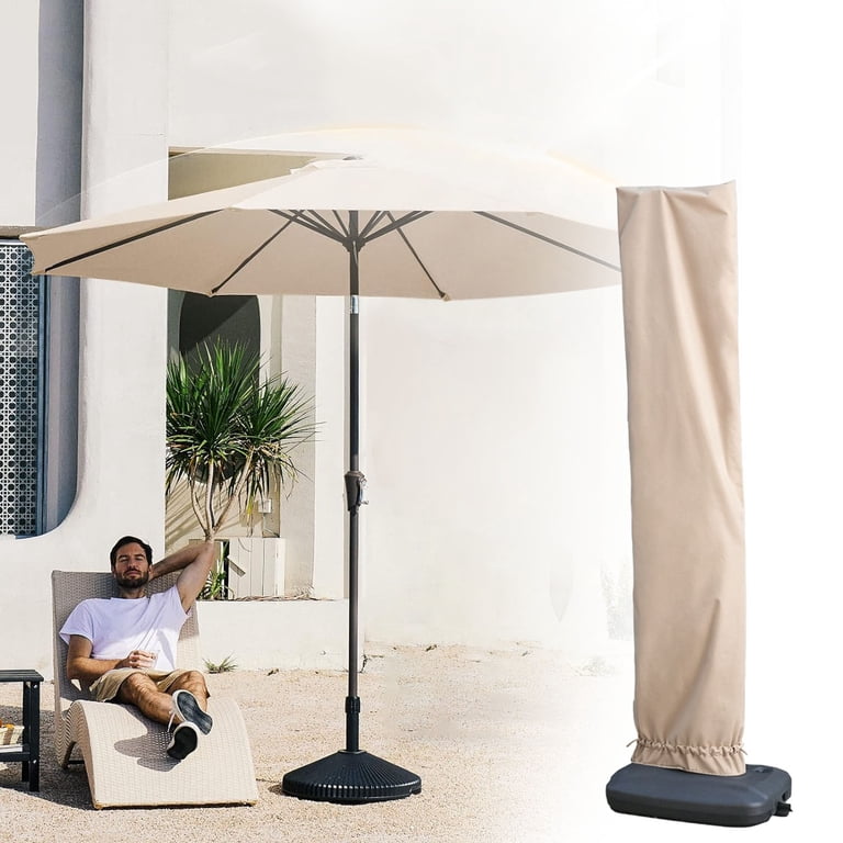 heavy duty patio umbrella covers Cover metal zipper and elastic hem cord allow for a tight Pure Garden Heavy-Duty Waterproof Offset