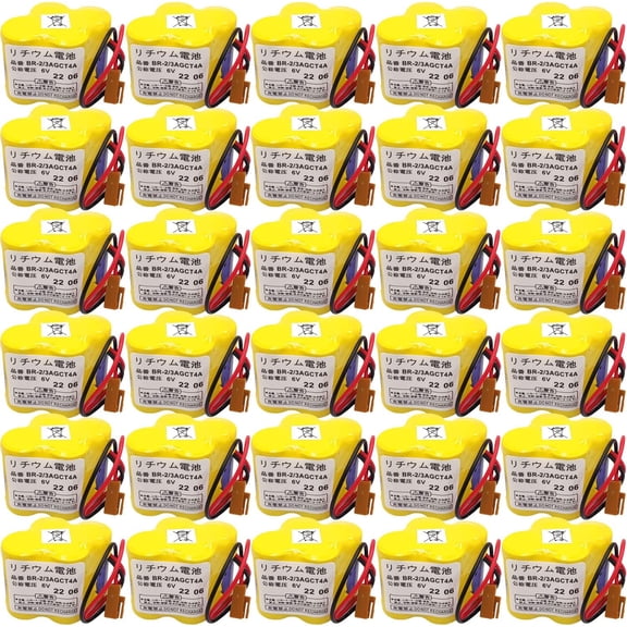 (Pack of 30)4400mAh BR-2/3AGCT4A 6V PLC Battery for FANUC A98L-0031-0025 A06B-6114-K504 Machine, Non Rechargeable (Brown Connector)