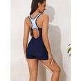 thumbnail image 5 of Alove Women Sporty Swimwear Quick-drying Swimsuit Boyleg One Piece Water Aerobic Competitive Bathing Suit, 5 of 7