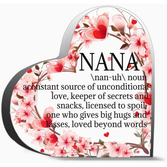 Nana Gift From Grandson Granddaughter Best Grandma Ever Gifts Nana Definition Acrylic Desk Plaque Si Heart Acrylic Decoration Gift For Couple Parent Women Mom Husband Wife