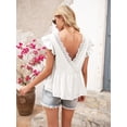 thumbnail image 4 of Lace Detail Round Neck Peplum T-Shirt, 4 of 4