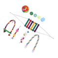 thumbnail image 2 of Bird Toy Set Colorful Toxic Free Chewing Climbing Parrot Swing Toys with Bells for Parakeet Cage, 2 of 8