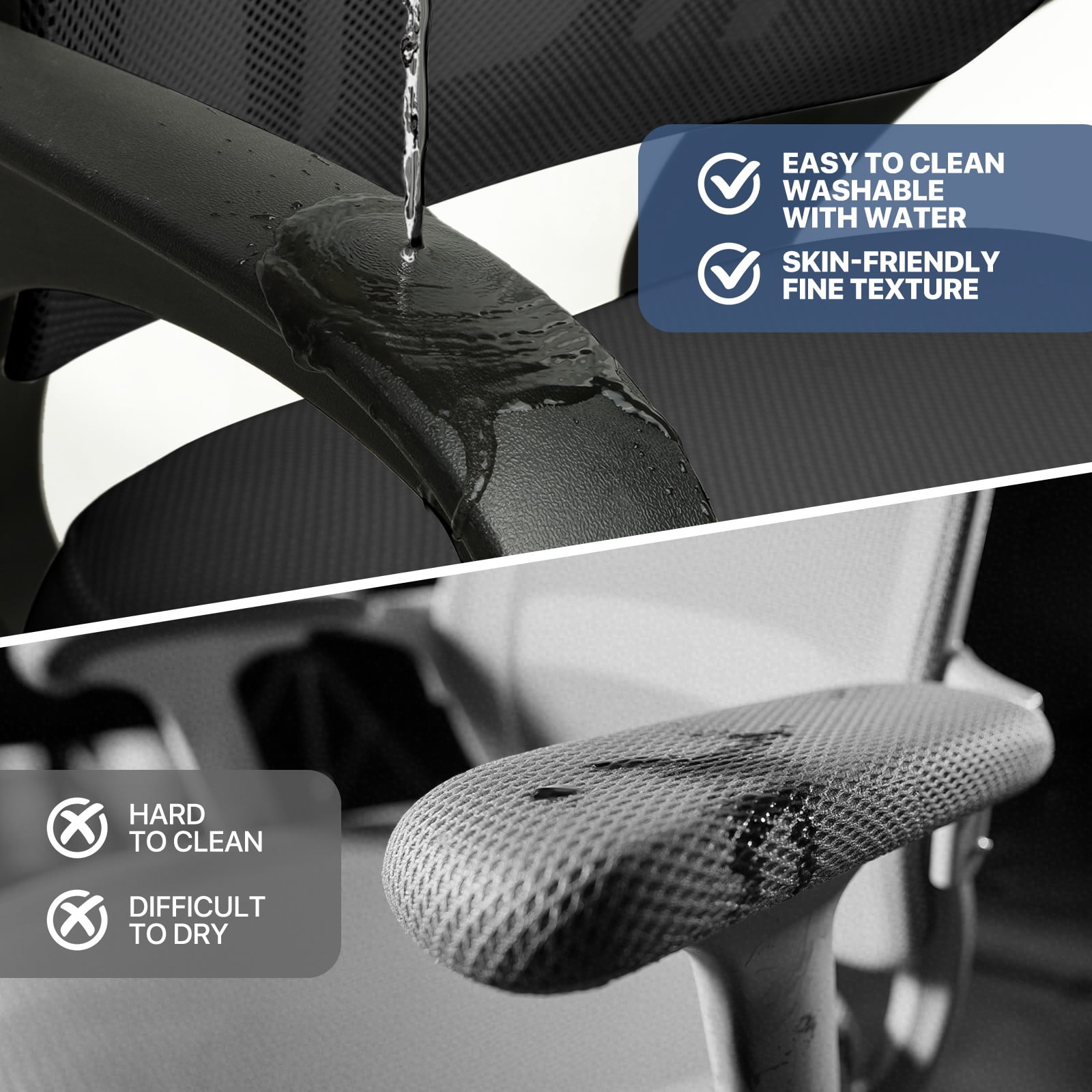 MoNiBloom Office Chair Mid Back Swivel Lumbar Support Desk Chair, Height Adjustable Ergonomic Mesh Computer Chair with Armrest, Black