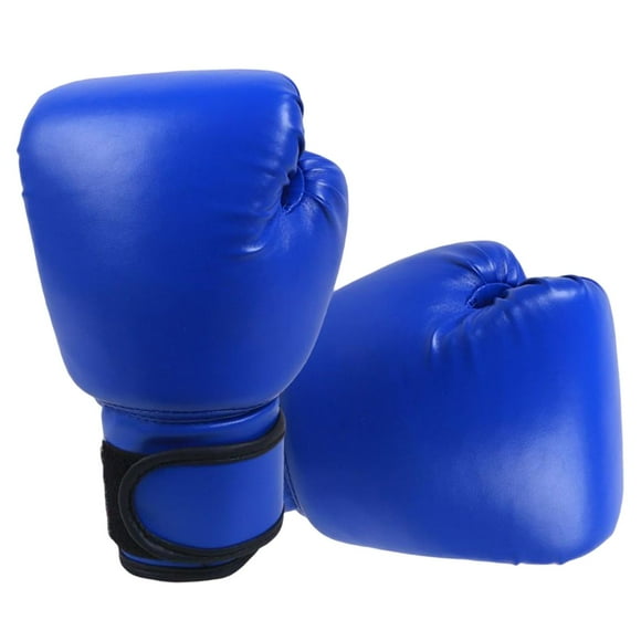LOVIVER Kick Boxing Gloves Punching Heavy Bag Mitts Muay Thai PU Leather Boxing Training Blue Adult
