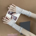 thumbnail image 6 of Lace Floral Embroidery Fingerless Sleeve Cuffs Perfect For Bridal Gowns Cocktail Dresses, 6 of 10