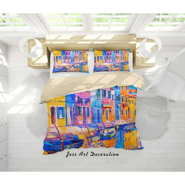 3D Venice Water City Oil Painting Quilt Cover Set Bedding Set Duvet Cover