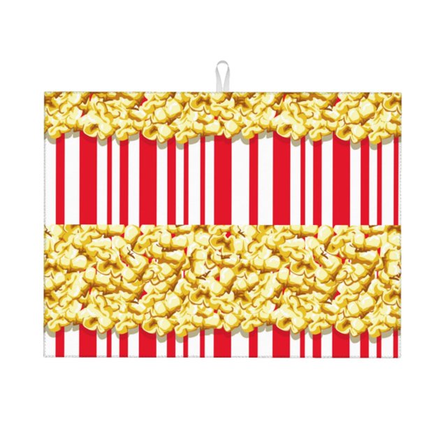 Fotbe Popcorn Alfombrilla de Secado para Cocina con Estampado, 18x24 Pulgadas