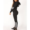 thumbnail image 3 of Ensemble Décontracté pour Femmes à Rayures avec Fermeture Éclair, Manches Longues, Chandail de Sport + Pantalon Long, 3 of 6