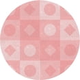 thumbnail image 1 of Ahgly Company Machine Washable Indoor Round Transitional Pastel Red Pink Area Rugs, 3' Round, 1 of 7