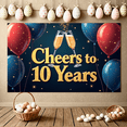 thumbnail image 7 of LUUFILx Cheers to 10 Years Anniversary Backdrop Celebration Decoration Party Supplies Milestone Event Photography Props Background Banner Decor, 7 of 7
