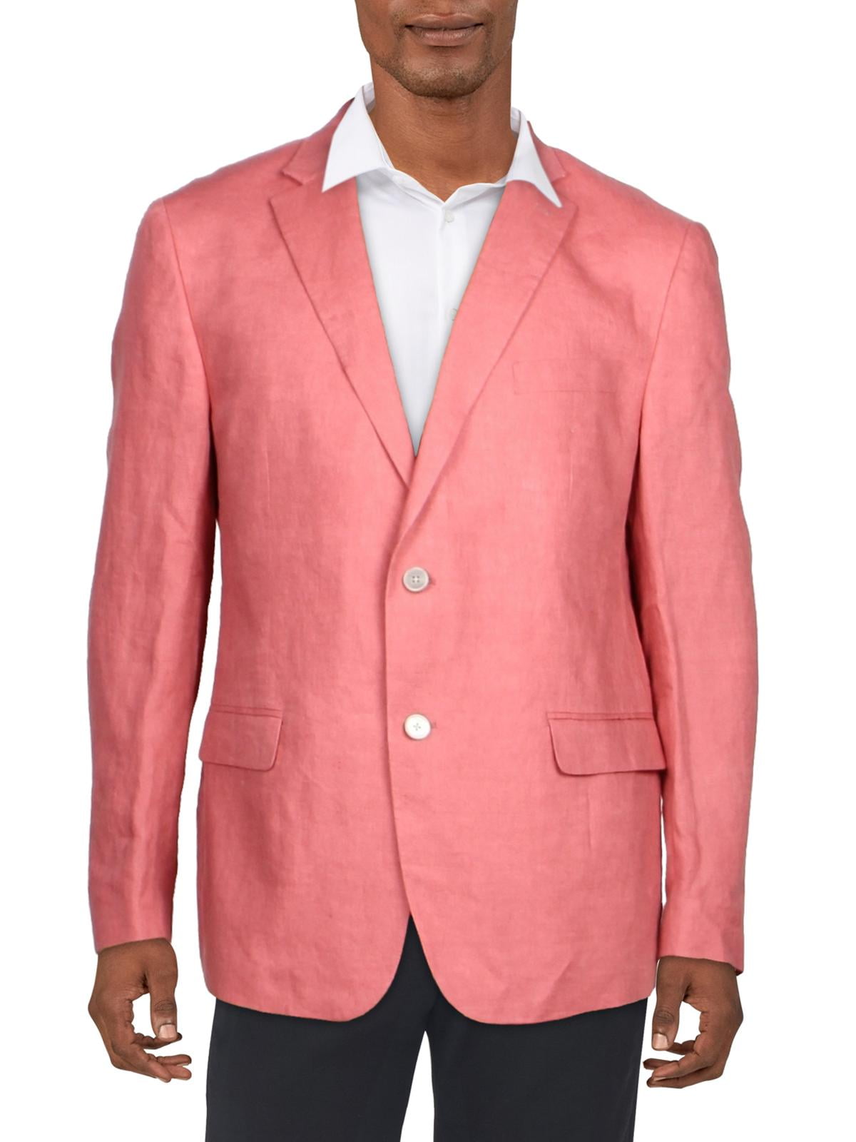 Lauren Ralph Lauren Mens Linen Long Sleeve Sportcoat Pink 48L 