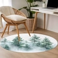 thumbnail image 4 of Round Rugs 4Ft, Forest Green Ombre Round Area Rug Washable Indoor Throw Carpet, Watercolor Sage Green Trees Soft Non Slip Circle Rug for Kitchen Nursery Room Home Decor Aesthetic, 4 of 8