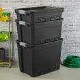 thumbnail image 6 of Sterilite 6-Pack 10 Gallon Stacker Tote, Rugged Plastic Storage Bins, Black, 6 of 11