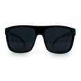 thumbnail image 4 of Mens Classic Oversized Flat Top Horn Rim Plastic Biker Sunglasses Shiny Black, 4 of 6