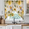 thumbnail image 4 of Sunflower Kitchen Window Curtains, Swag Curtains Valance for Bedroom Living Room Bathroom, Vintage Summer Bee Botanical Farmhouse Rod Pocket Window Treatment Curtain Block Drapes 2 Panels 28"x36", 4 of 9