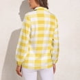 thumbnail image 2 of Yellow And White Check Pattern Long Sleeve Blouse Woman Streetwear Casual Shirts Summer Oversize Woman Streetwear Clothing Birthday Present, 2 of 7