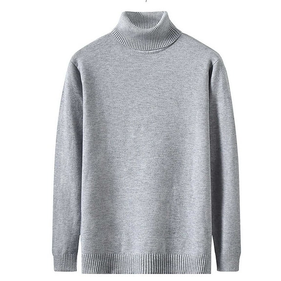 Fesfesfes Sweater for Mens Casual Turtleneck High Collar Long Sleeve Knitted Sweater