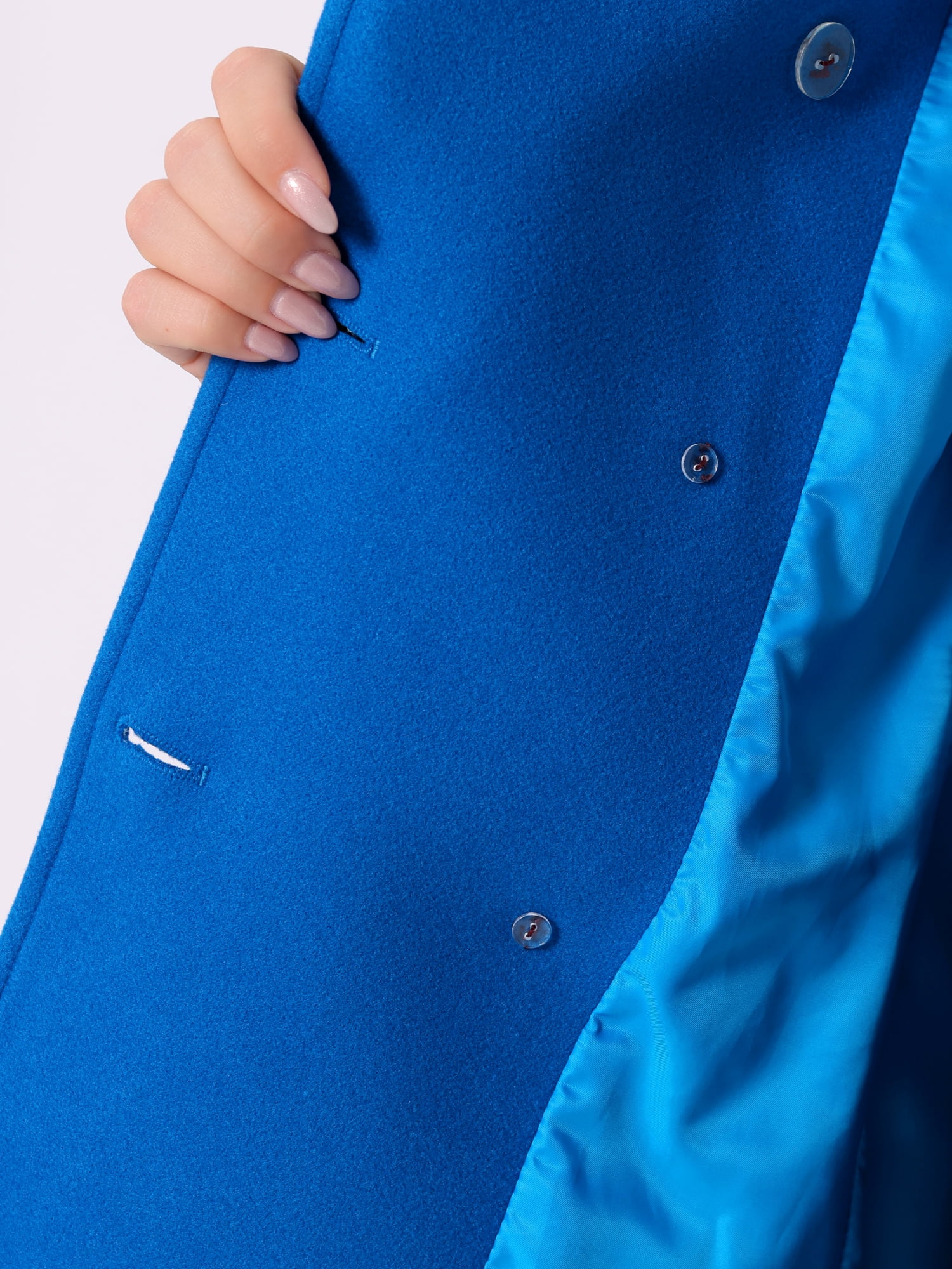 DARING DIVA Women's Plus Size Notched Lapel Double Breasted Long Coat 4X Royal Blue