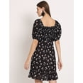 thumbnail image 4 of Moomaya Printed Square Neck Sheath Dress, Puff Sleeve Short Ruffle Hem Dress, 4 of 9
