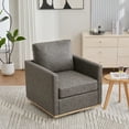 thumbnail image 3 of NEW 30.7"W Upholstered Square Swivel Accent Chair and Comfy Accent Single Sofa Chair, 360 Degree Club Chair, Lounge Armchair for Living Room Bedroom Apartment Nursery.Gray PU, 3 of 8