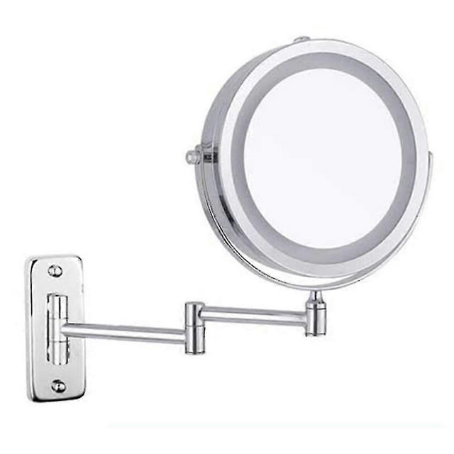 Miroir de Maquillage Mural, Miroir Éclairé à DEL Double Face Grossissant 10x