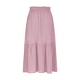 thumbnail image 6 of Mgmyaa Long Skirts for Women Drawstring High Waist A Line Skirt Casual Flowy Tiered Skirt with Pockets Summer Boho Maxi Beach Skirt, 6 of 8