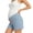 Blue, variant on Womens Maternity Ribbed Shorts V Cross Over Belly Support High Waist Scalloped Wave Hem Slim Fit Stretch Soft Breathable Knee Length Pregnancy Lounge Bottoms