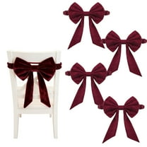 ChicYu Bowknot Chair Back Decorations Festive Holiday Chair Accents Soft Fabric Design Easy to Attach Suitable for Dining Wedding Party Chair Decor