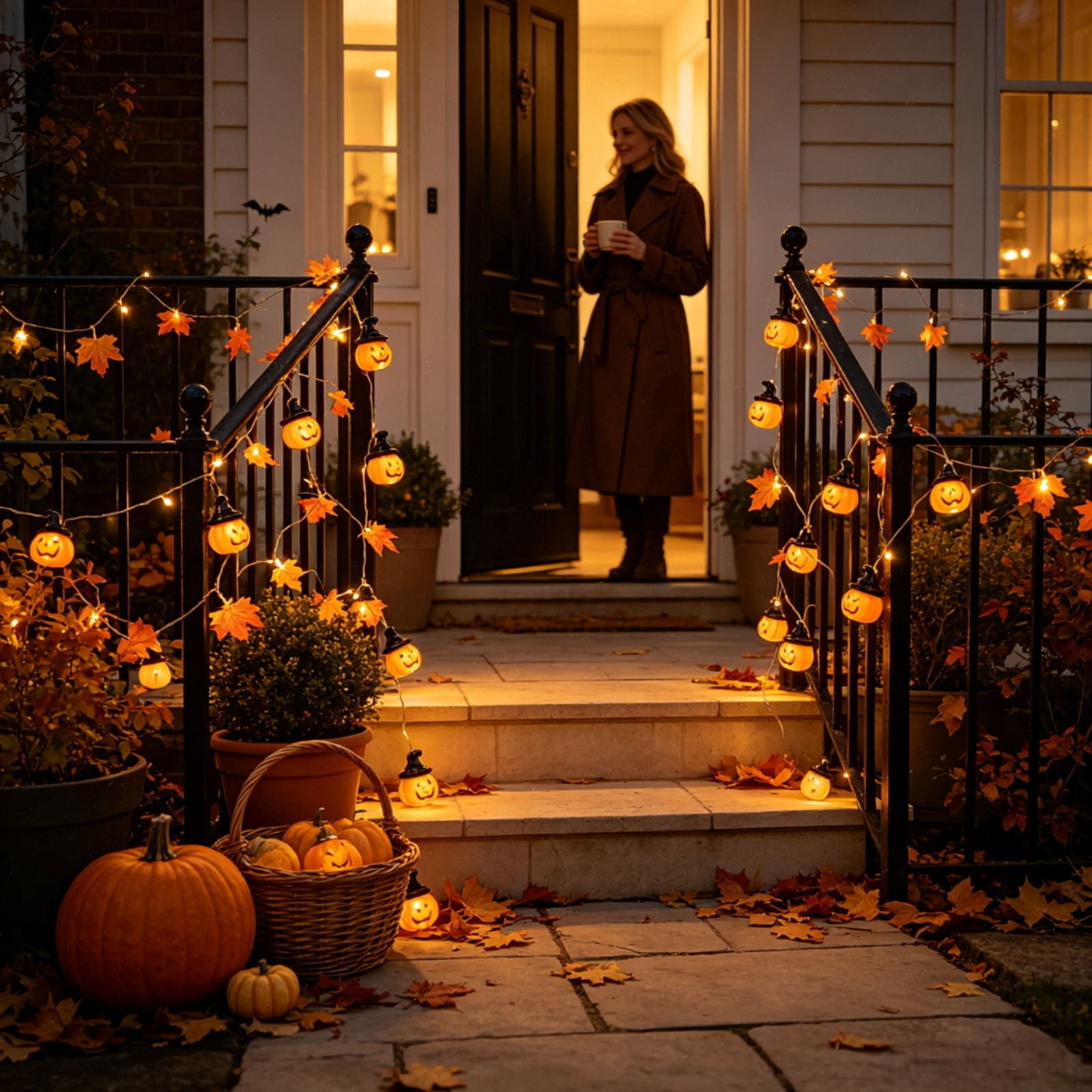Pumpkin String Lights LED Hanging Decor – details