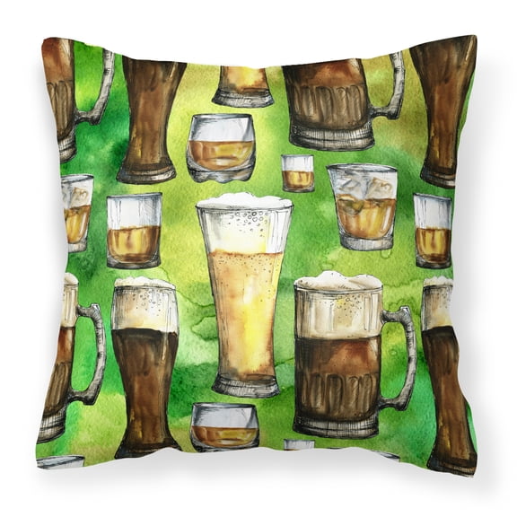 Carolines Treasures BB5758PW1414 Irish Beers Fabric Decorative Pillow, 14Hx14W, multicolor