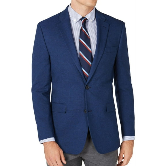 Tommy Hilfiger Mens Trevor Two Button Blazer Jacket, Blue, 38 Regular
