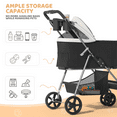 thumbnail image 5 of Magshion Foldable Dog Pet Stroller with Detachable Storage Basket, 4 Wheel, Black, 5 of 12