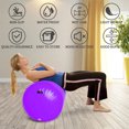 thumbnail image 4 of Air Roller, Yoga Fitness Equipment, Inflatable Gymnastics Balance Training Air Barrel, Cylinder Column Gym Pad with Pump, 120*75CM,Purple, 4 of 6