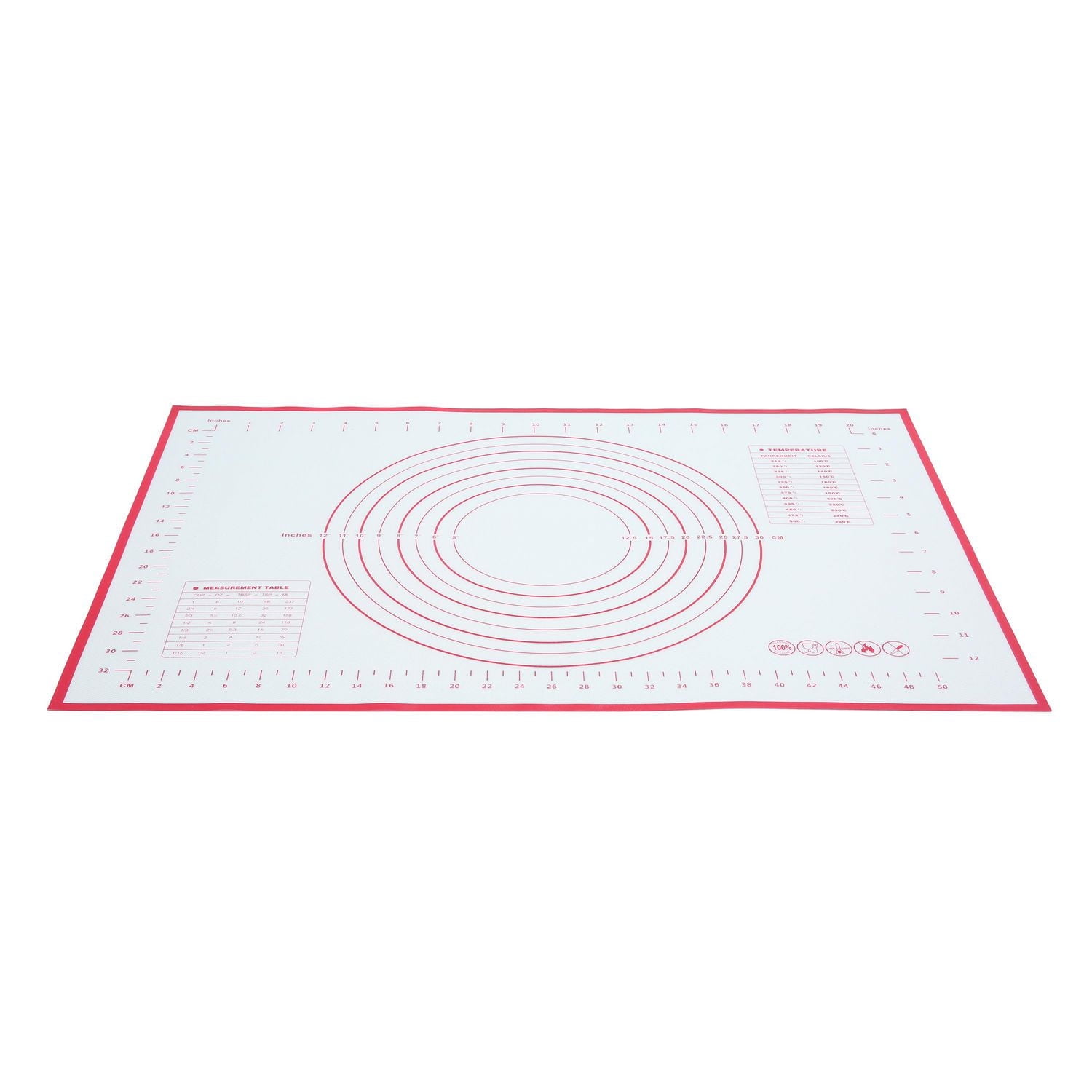 Tapis à pâtisserie réutilisable en silicone 24" x 16" Mainstays avec mesures Tapis à pâtisserie en silicone MS