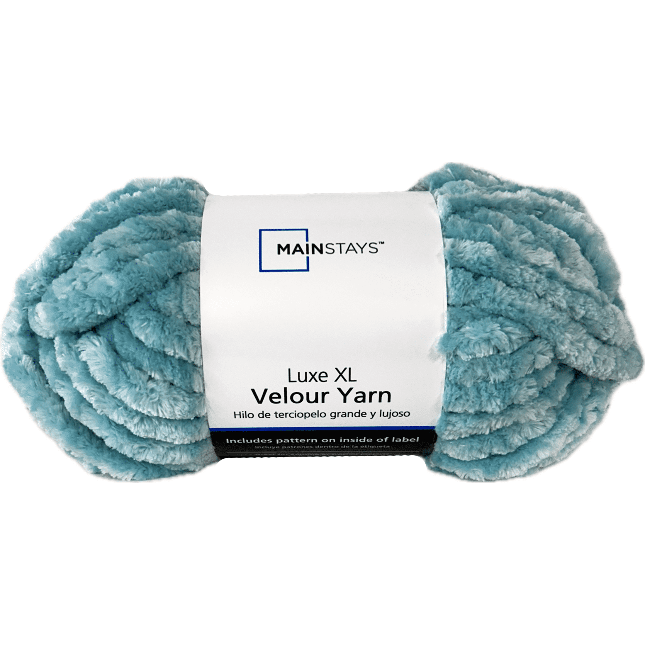 Mainstays Luxe XL Velour Yarn, 48.6 yd, Ocean Blue, 100% Polyester, Super Bulky, Pack of 2