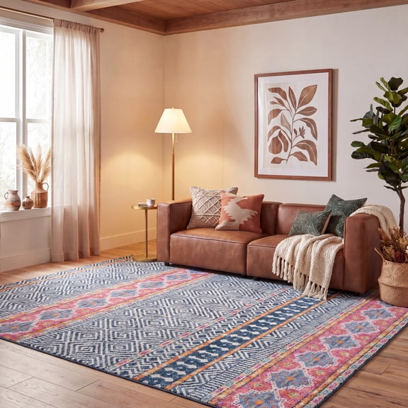Safavieh Madison Emmet Geometric Area Rug, Navy/Ivory, 9' x 12'