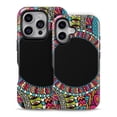thumbnail image 2 of DesignSkinz Scratch-Resistant Hard Slim Case Compatible with iPhone 15 (Compatible with MagSafe) - Vector Colored Aztec Pattern WIth Black Connect Point, 2 of 9