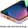 thumbnail image 3 of Case for iPhone 13 6.1" Luxury Plating Edge Case Cover Slim Lightweight Glossy Bling Phone Case Soft TPU Shockproof Bumper Case Electroplated Case,Purple, 3 of 11