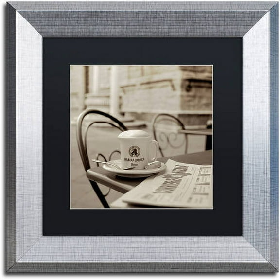 Trademark Fine Art "Tuscany Caffe VII" Canvas Art by Alan Blaustein, Black Matte, Silver Frame