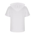 thumbnail image 4 of T-shirts for men Plus Size under $5 Short Sleeve Hooded Solid Color Shirt Casual Hoodie Top White L, 4 of 6