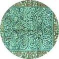 thumbnail image 1 of Ahgly Company Machine Washable Indoor Round Persian Turquoise Blue Traditional Area Rugs, 7' Round, 1 of 4