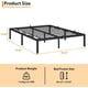 thumbnail image 3 of Negra metal platform marco de cama in queen size, 14-pulgada, con almacenamiento space, high bearing capacity, heavy-duty y sturdy, no box spring required, easy to assemble, 3 of 5